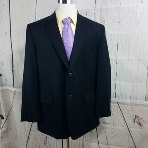 Joseph & Feiss Gold 46R Blue Suit Blazer Sports Co